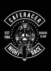 caferacer biker it can be use for shirt design or poster 