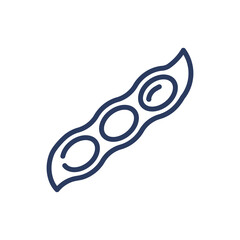 Soya beans thin line icon. Pod, protein, vegetarian product isolated outline sign. Natural ingredient and organic food concept. Vector illustration symbol element for web design and apps