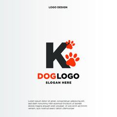 Simple, Clean and Funny logo design paws combine with letter K