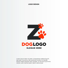 Simple, Clean and Funny logo design paws combine with letter Z
