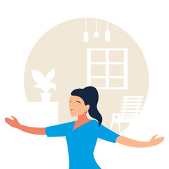 woman doing dance exercises at home