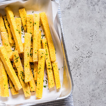 Polenta Chips with Chives