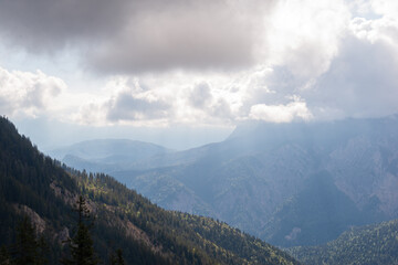 Mountain landscape with clouds