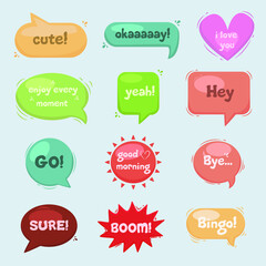 speech bubbles hand drawn coloring set (2)