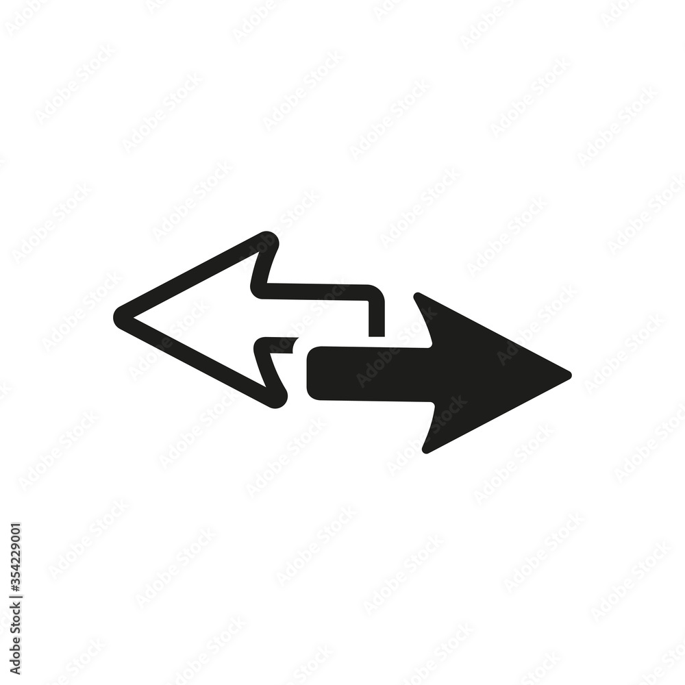 Poster simple icon of arrows showing traffic. motion, conflict, refresh. loading concept. can be used for a