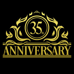 Luxury 35th anniversary Logo illustration vector