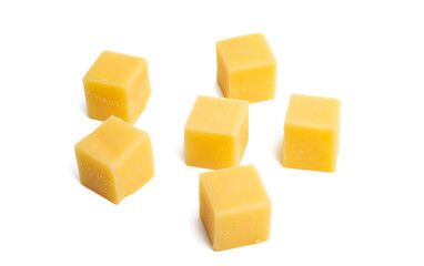 cheese squares isolated