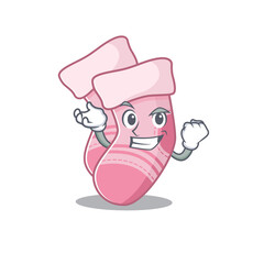 A funny cartoon design concept of baby socks with happy face