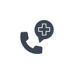 Obraz premium Emergency Phone related vector glyph icon. Isolated on white background. Vector illustration.