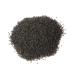 Lemon basil seeds  on white background.