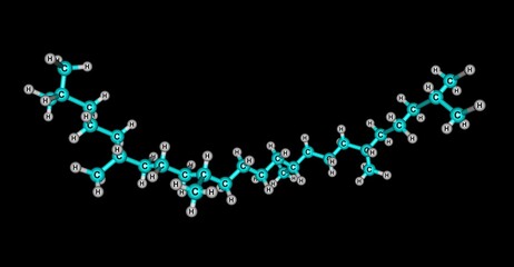 Squalane molecular structure isolated on black