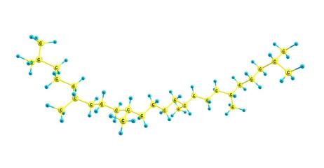 Fototapeta premium Squalane molecular structure isolated on white
