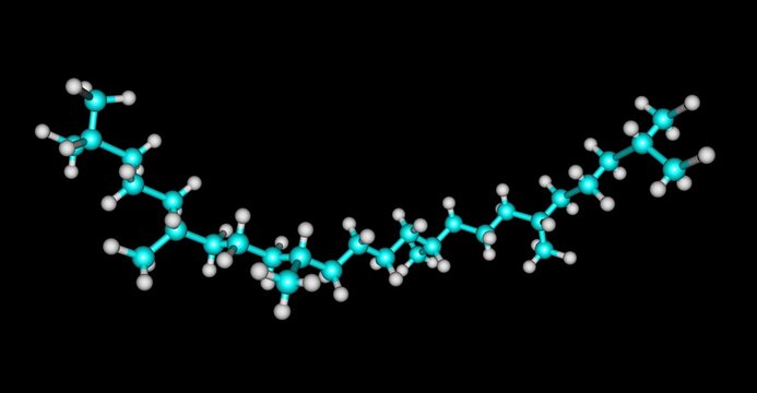 Squalane molecular structure isolated on black