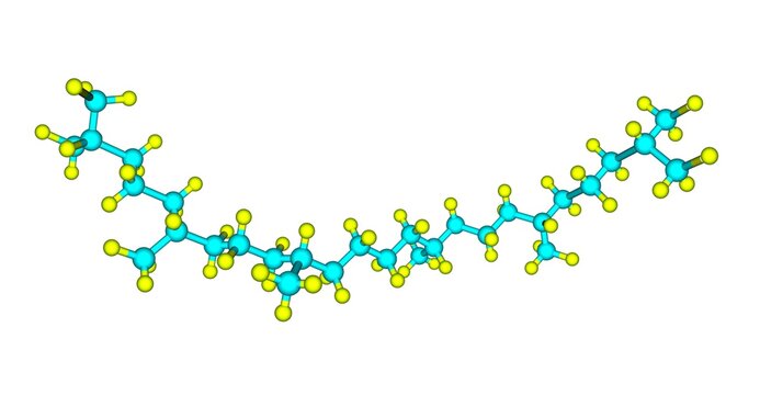 Squalane molecular structure isolated on white