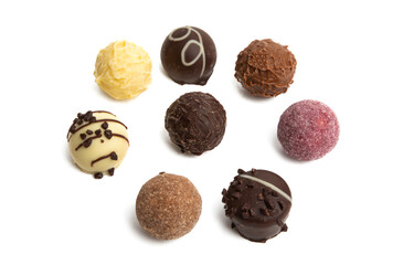 chocolate truffles isolated