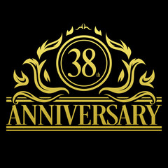 Luxury 38th anniversary Logo illustration vector
