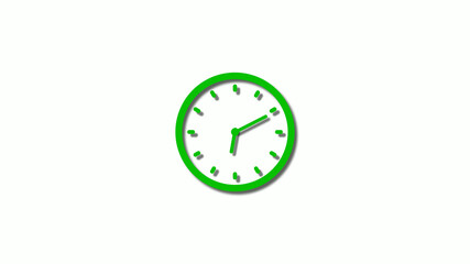 Amazing green color 3d clock icon,counting down 3d clock icon on white background