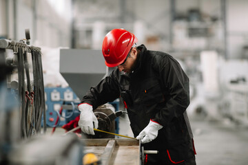 Portrait of worker in factory.	