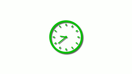 Amazing green color 3d clock icon,counting down 3d clock icon on white background