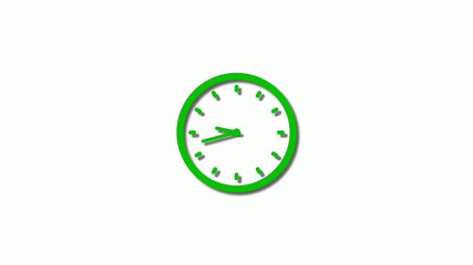 Amazing green color 3d clock icon,counting down 3d clock icon on white background