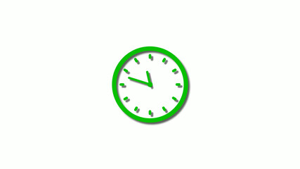 Amazing green color 3d clock icon,counting down 3d clock icon on white background