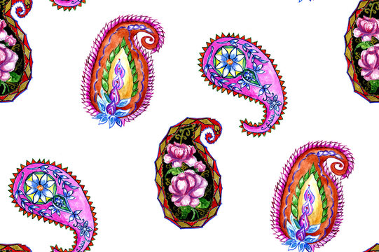 Paisley floral background