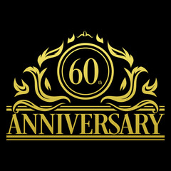 Luxury 60th anniversary Logo illustration vector