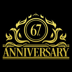 Luxury 67th anniversary Logo illustration vector