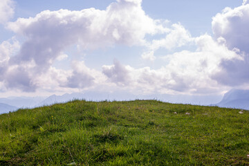 Green field and blue sky