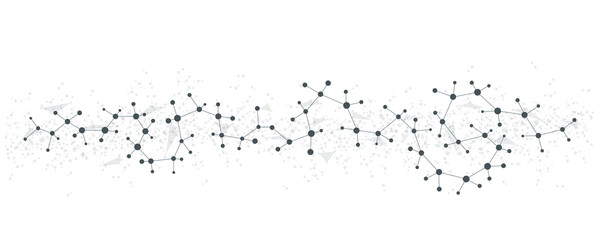 Structure molecule and communication. Dna, atom, neurons. Scientific concept for your design. Connected lines with dots. Medical, technology, chemistry, science background. Vector illustration.