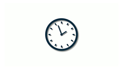 Best aqua dark 3d clock isolated on white background,Clock animation icon