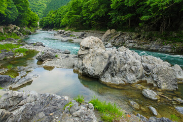 多摩川の上流にある御嶽渓流