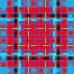 Pixel background vector design. Modern seamless pattern plaid. Square texture fabric. Tartan scottish textile. Beauty color madras ornament.