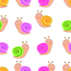Illustration Vector Graphic Of Snail Cartoon Seamless Pattern Background