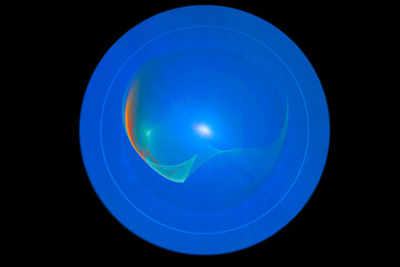 Glowing blue balloon, abstract background for design.