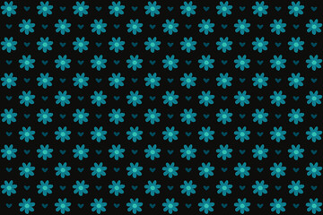 Seamless pattern with flowers and hearts in romantic vintage style. Stock illustration for web and printbackground, wallpaper, textile, scrapbooking and wrapping paper.