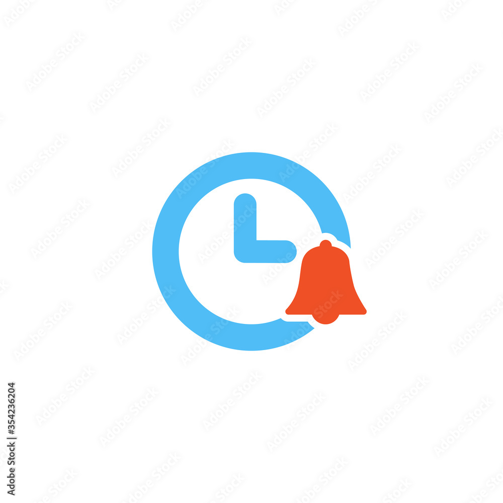 Poster clock bell notification icon . notification symbol for your web site design or apps. stock vector il