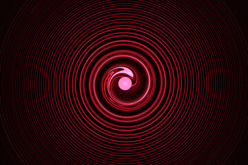Pink spirals and circles, signal waves. Abstract background for design.