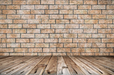 room with brick wall