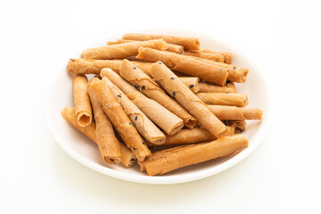 crispy coconut roll on plate