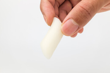 Rice cake made from rice on white background