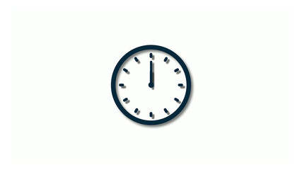 Fototapeta na wymiar Best aqua dark 3d clock isolated on white background,Clock animation icon