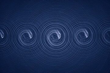 Blue circles and spirals, abstract background for design.