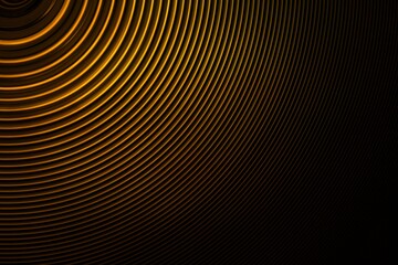 Ripple, sound and sonar waves. Yellow / gold abstract background for design.