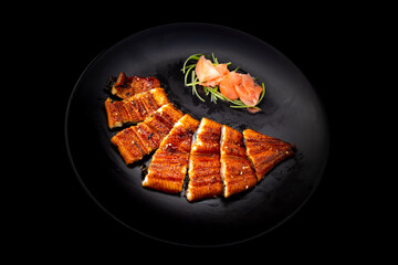 Japanese cuisine Unagi Kabayaki with ginger