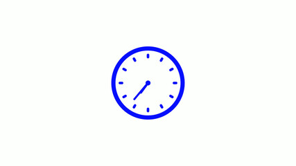Amazing counting down blue clock icon on white background,clock animation