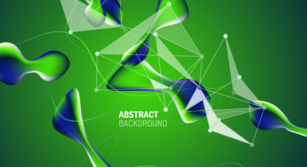 Fluid gradients, abstract liquid bubble shapes background