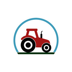 Fototapeta premium Tractor icon flat illustration for graphic and web design isolated on white background