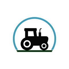 Tractor icon flat illustration for graphic and web design isolated on white background