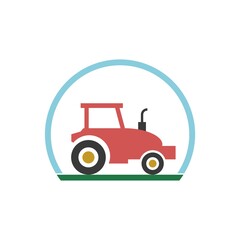 Tractor icon flat illustration for graphic and web design isolated on white background